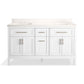 KOHLER K-39607-ASB-0 Hadron 60" Bathroom Vanity Cabinet With Sinks And Quartz Top In White