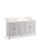 KOHLER K-39607-ASB-AGA Hadron 60" Bathroom Vanity Cabinet With Sinks And Quartz Top In Atmos Grey