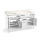 KOHLER K-39607-ASB-0 Hadron 60" Bathroom Vanity Cabinet With Sinks And Quartz Top In White