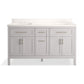 KOHLER K-39607-ASB-AGA Hadron 60" Bathroom Vanity Cabinet With Sinks And Quartz Top In Atmos Grey