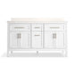 KOHLER K-39607-ASB-0 Hadron 60" Bathroom Vanity Cabinet With Sinks And Quartz Top In White