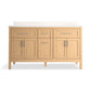 Kohler K-39607-ASB-WEK Hadron 60 In. Bathroom Vanity Cabinet With Sinks And Quartz Top In Light Oak