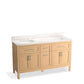 Kohler K-39607-ASB-WEK Hadron 60 In. Bathroom Vanity Cabinet With Sinks And Quartz Top In Light Oak