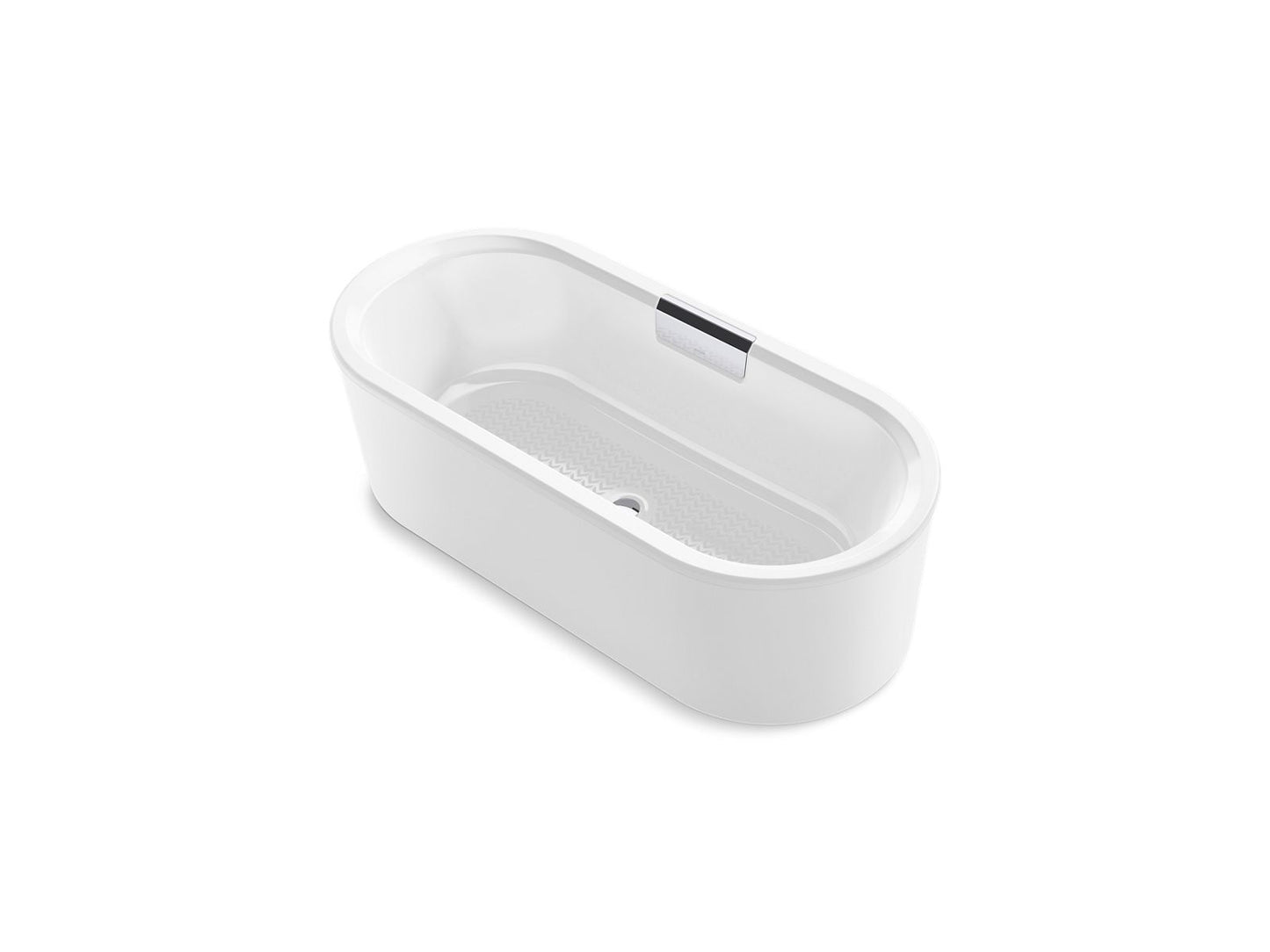 Kohler K-29325-0-0 Volute 63 In. X 28-3/8 In. Freestanding Bath With Shroud In White