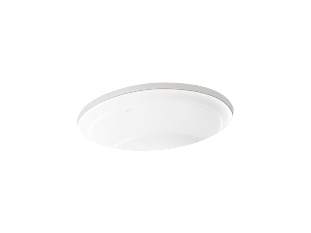 KOHLER K-21782-0 Artifacts 21-1/4" Oval Undermount Bathroom Sink - White