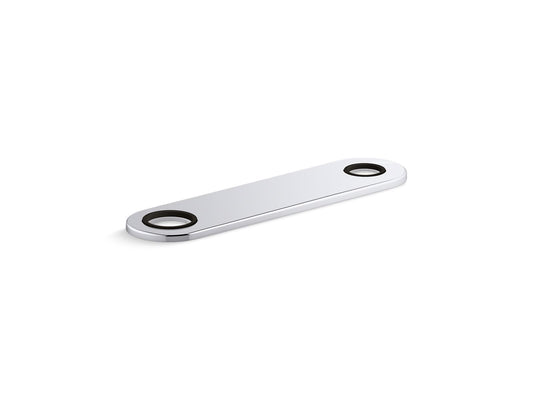 KOHLER K-38168-CP 8" two-hole escutcheon plate for Insight and Kinesis lavatory faucets and soap dispensers - Polished Chrome