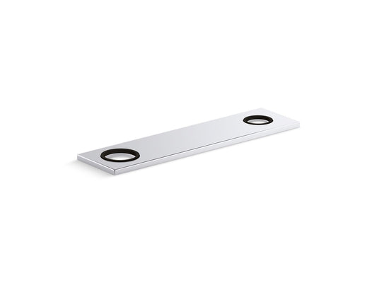 KOHLER K-38166-CP 8" two-hole escutcheon plate for Insight and Kinesis lavatory faucets and soap dispensers - Polished Chrome