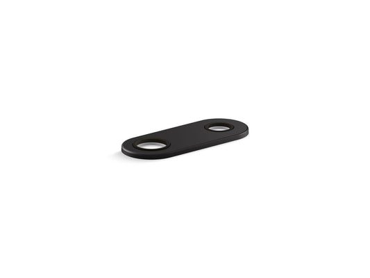 KOHLER K-38169-BL 4" two-hole escutcheon plate for Insight and Kinesis lavatory faucets and soap dispensers - Matte Black