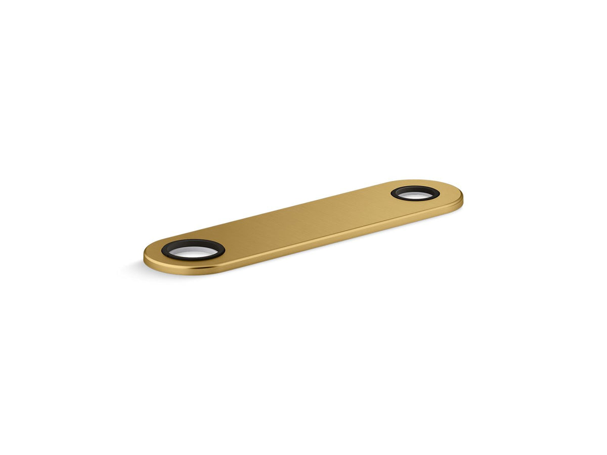 KOHLER K-38168-2MB 8" Two-Hole Escutcheon Plate For Insight And Kinesis Lavatory Faucets And Soap Dispensers - Vibrant Brushed Moderne Brass