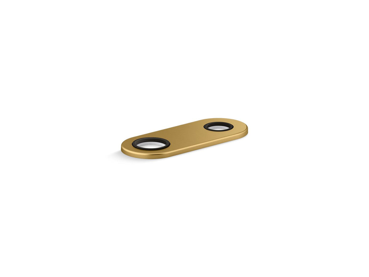 KOHLER K-38169-2MB 4" Two-Hole Escutcheon Plate For Insight And Kinesis Lavatory Faucets And Soap Dispensers - Vibrant Brushed Moderne Brass