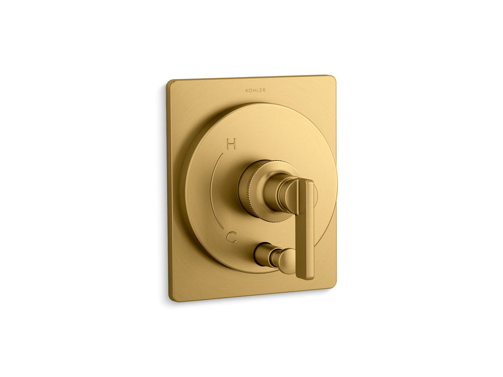 KOHLER K-T35919-4-2MB Castia By Studio Mcgee Rite-Temp Valve Trim With Push-Button Diverter - Vibrant Brushed Moderne Brass
