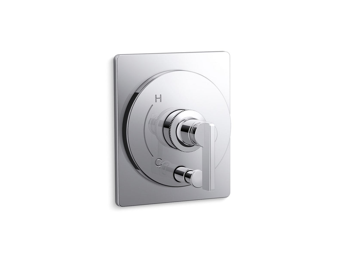 KOHLER K-T35919-4-CP Castia By Studio Mcgee Rite-Temp Valve Trim With Push-Button Diverter - Polished Chrome