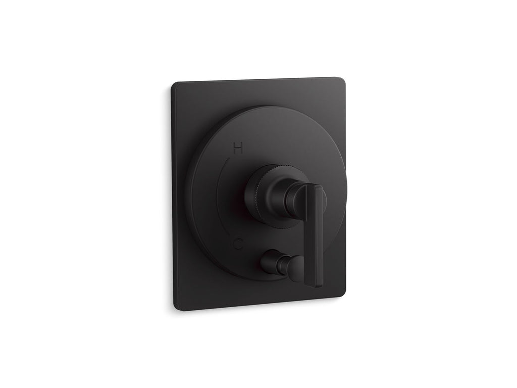 KOHLER K-T35919-4-BL Castia By Studio Mcgee Rite-Temp Valve Trim With Push-Button Diverter - Matte Black