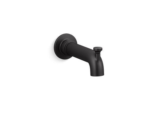 KOHLER K-35923-BL Castia By Studio Mcgee Wall-Mount Bath Spout With Diverter In Matte Black