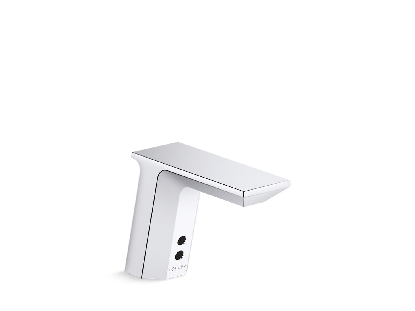 KOHLER K-13467-SATA-CP Geometric Touchless Single-Hole Lavatory Sink Faucet With Insight Sensor Technology, Dc-Powered, Less Drain, 0.35 Gpm In Polished Chrome