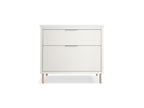 KOHLER K-32171-ASB-0 Spacity 36" Wall-Hung Bathroom Vanity Cabinet With Sink And Quartz Top In White