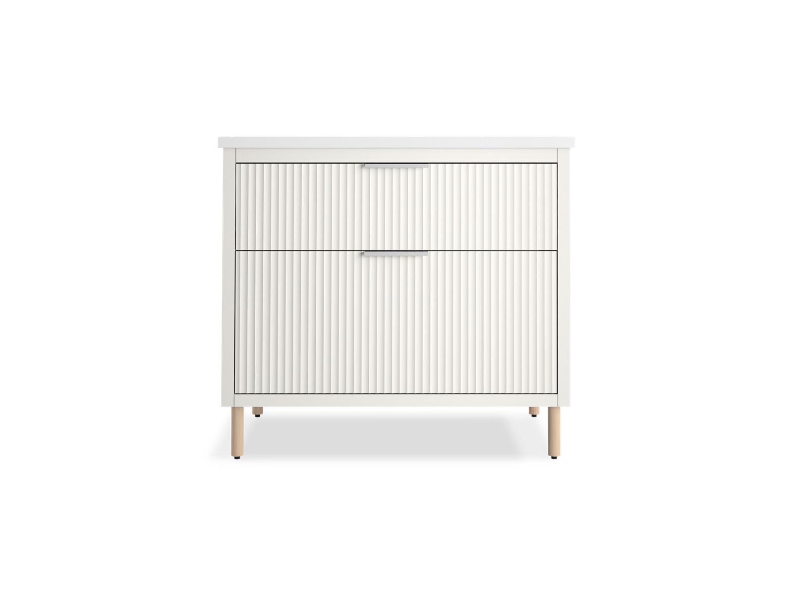 KOHLER K-32171-ASB-0 Spacity 36" Wall-Hung Bathroom Vanity Cabinet With Sink And Quartz Top In White