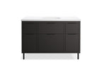KOHLER K-32172-ASB-DKS Spacity 48" Wall-Hung Bathroom Vanity Cabinet With Sink And Quartz Top In Dark Steel