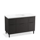 KOHLER K-32172-ASB-DKS Spacity 48" Wall-Hung Bathroom Vanity Cabinet With Sink And Quartz Top In Dark Steel