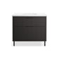 KOHLER K-32171-ASB-DKS Spacity 36" Wall-Hung Bathroom Vanity Cabinet With Sink And Quartz Top In Dark Steel