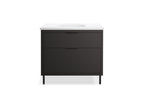 KOHLER K-32171-ASB-DKS Spacity 36" Wall-Hung Bathroom Vanity Cabinet With Sink And Quartz Top In Dark Steel