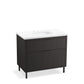 KOHLER K-32171-ASB-DKS Spacity 36" Wall-Hung Bathroom Vanity Cabinet With Sink And Quartz Top In Dark Steel