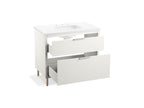 KOHLER K-32171-ASB-0 Spacity 36" Wall-Hung Bathroom Vanity Cabinet With Sink And Quartz Top In White