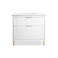 KOHLER K-32171-ASB-0 Spacity 36" Wall-Hung Bathroom Vanity Cabinet With Sink And Quartz Top In White