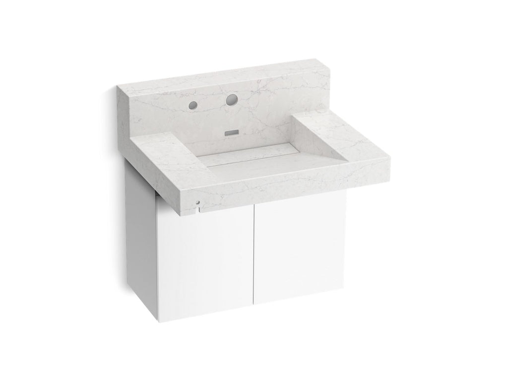KOHLER K-81024-BPW-KEP Constellation 30" Wall-Mount Lavatory System With Backsplash - Pearl Jasmine