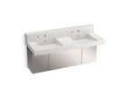 KOHLER K-81025-BSS-KEP Constellation 60" Wall-Mount Basin Lavatory System With Backsplash - Pearl Jasmine