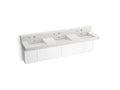 KOHLER K-81026-BPW-KEP Constellation 90" Wall-Mount Basin Lavatory System With Backsplash - Pearl Jasmine