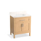 Kohler K-39604-ASB-WEK Hadron 30 In. Bathroom Vanity Cabinet With Sink And Quartz Top In Light Oak