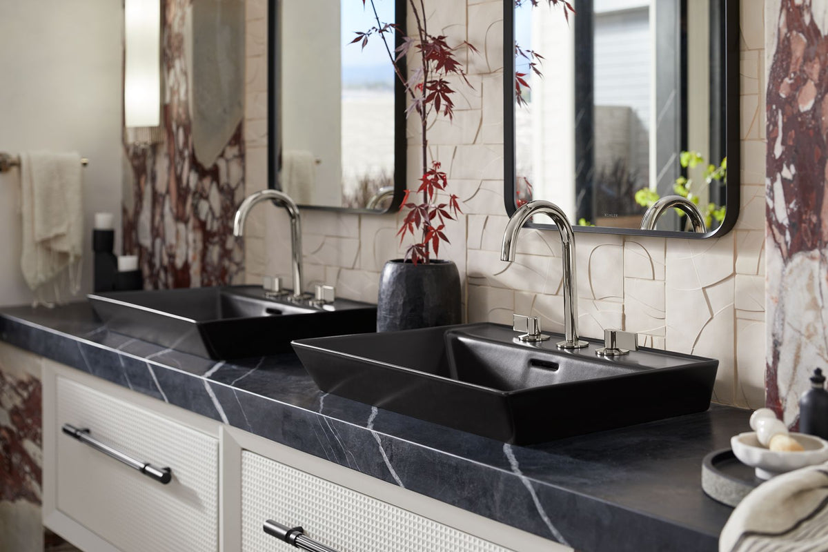 KOHLER K-77967-BL Components Bathroom Sink Faucet Spout With Tube Design, 1.2 Gpm - Matte Black