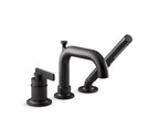 KOHLER K-35913-4-BL Castia By Studio Mcgee Deck-Mount Bath Faucet With Handshower - Matte Black