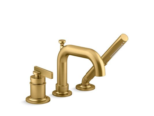 KOHLER K-35913-4-2MB Castia By Studio Mcgee Deck-Mount Bath Faucet With Handshower In Vibrant Brushed Moderne Brass