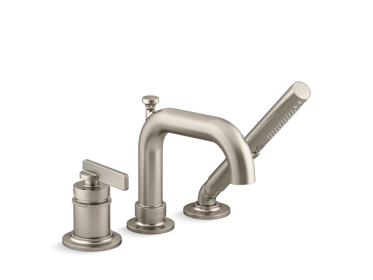 KOHLER K-35913-4-BN Castia By Studio Mcgee Deck-Mount Bath Faucet With Handshower - Vibrant Brushed Nickel