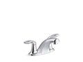 KOHLER K-15240-4ATA-CP Coralais Two-Handle Centerset Lavatory Faucet, Less Drain, 0.35 Gpm - Polished Chrome