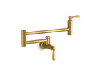 KOHLER K-28359-2MB Edalyn By Studio Mcgee Wall-Mount Pot Filler - Vibrant Brushed Moderne Brass