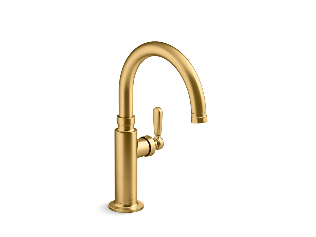 KOHLER K-28357-2MB Edalyn By Studio Mcgee Single-Handle Bar Sink Faucet - Vibrant Brushed Moderne Brass