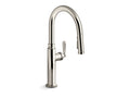 KOHLER K-28358-SN Edalyn By Studio Mcgee Pull-Down Kitchen Sink Faucet With Three-Function Sprayhead - Vibrant Polished Nickel