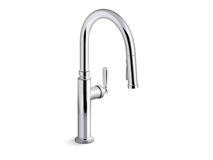 KOHLER K-28358-CP Edalyn by Studio McGee Pull-down kitchen sink faucet with three-function sprayhead - Polished Chrome