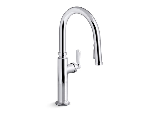 KOHLER K-28358-CP Edalyn by Studio McGee Pull-down kitchen sink faucet with three-function sprayhead - Polished Chrome