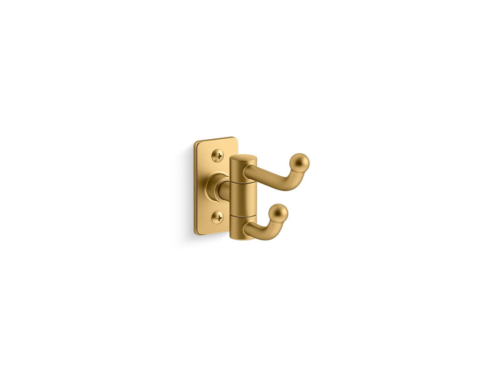 KOHLER K-35927-2MB Castia By Studio Mcgee Double Robe Hook - Vibrant Brushed Moderne Brass