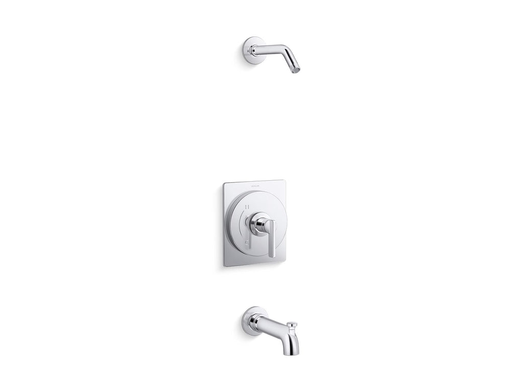 KOHLER K-TLS35915-4-CP Castia By Studio Mcgee Rite-Temp Bath And Shower Trim Kit, Without Showerhead - Polished Chrome