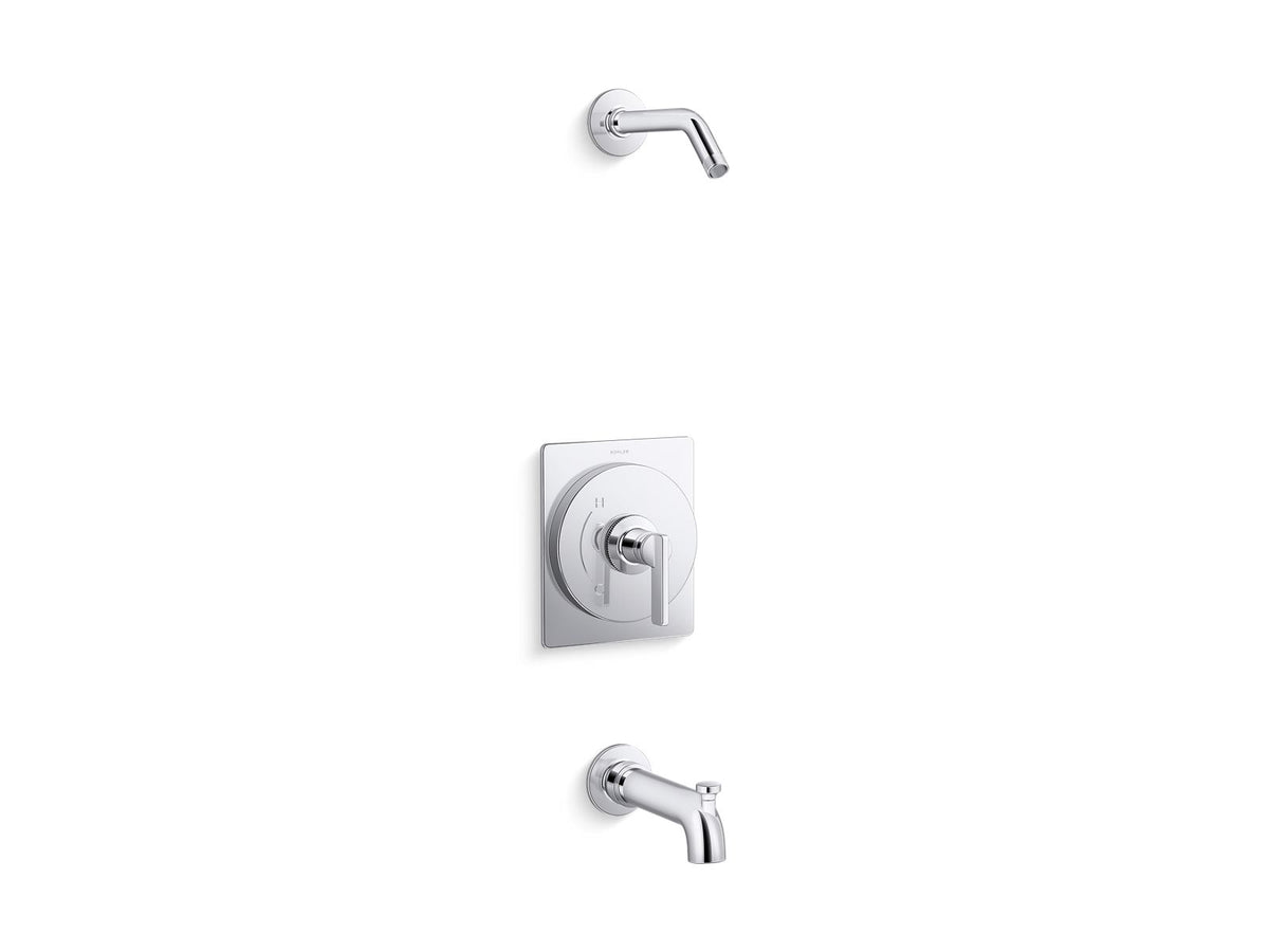 KOHLER K-TLS35915-4-CP Castia By Studio Mcgee Rite-Temp Bath And Shower Trim Kit, Without Showerhead - Polished Chrome