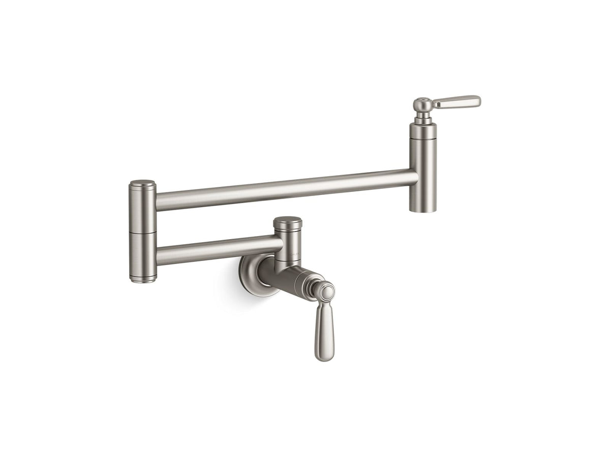 KOHLER K-28359-VS Edalyn By Studio Mcgee Wall-Mount Pot Filler - Vibrant Stainless