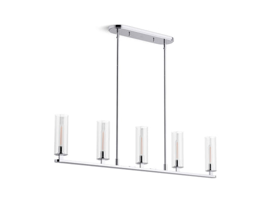 KOHLER K-35877-CH05-CPL Crue 45" Linear Chandelier In Polished Chrome