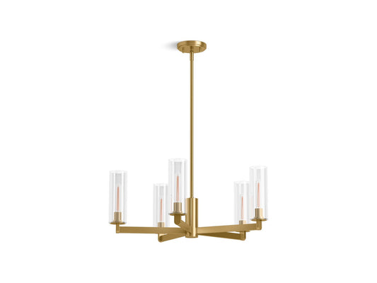 KOHLER K-35878-CH05-2GL Crue 26 in. Chandelier In Brushed Moderne Brass