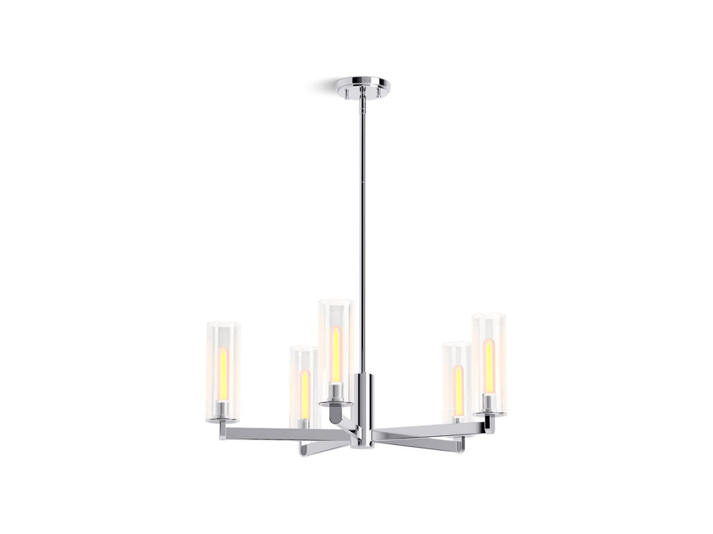 KOHLER K-35878-CH05-CPL Crue 26" Chandelier - Polished Chrome