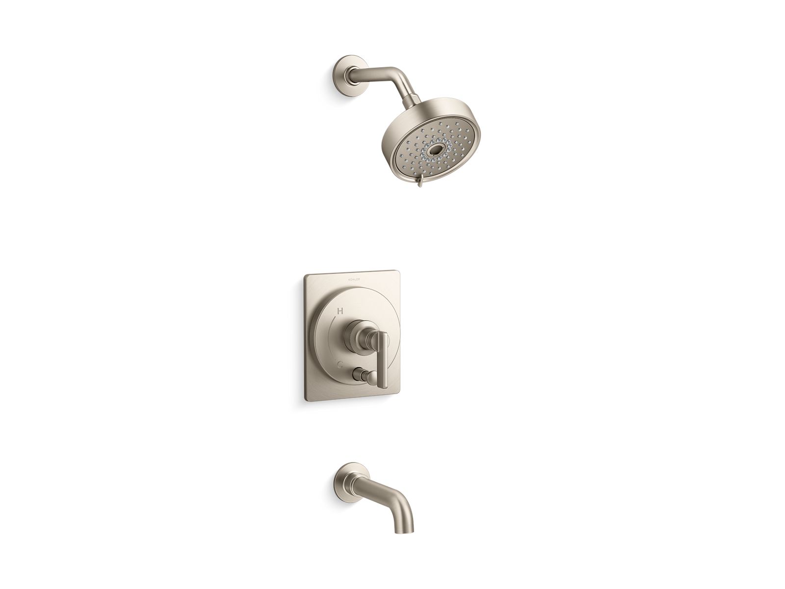 KOHLER K-T35918-4Y-BN Castia By Studio Mcgee Rite-Temp Bath And Shower Trim Kit, 2.5 Gpm - Vibrant Brushed Nickel